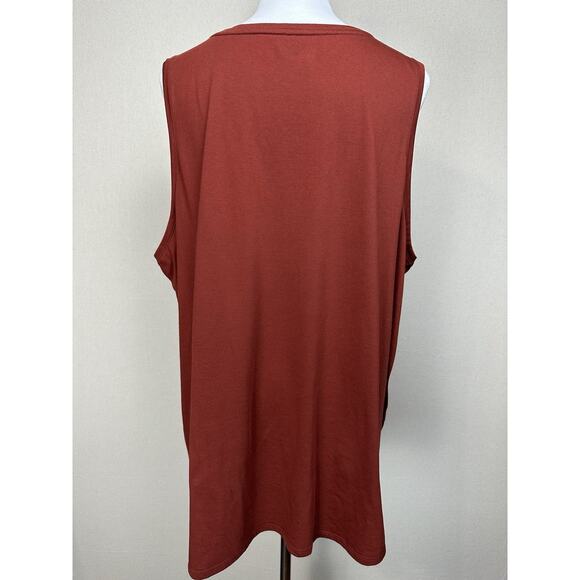 Lands End Women’s Shirt Adult Extra Large 18 Rust/Brown Tank Top Sleeveless - Picture 3 of 10